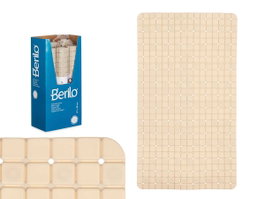 BERILO Tapis de bain antidérapant à carreaux beige