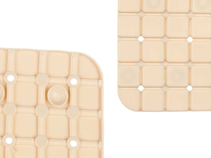 BERILO Tapis de bain antidérapant à carreaux beige