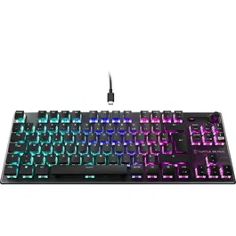 Turtle Beach Vulcan TKL - Clavier gaming mécanique compact RGB, switches TITAN linéaires, plaque aluminium, éclairage AIMO, noir