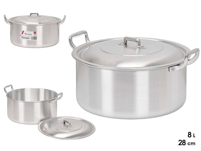 KINVARA Cacerola en aluminium 28 cm, 8 l, Plata KINVARA Cacerola en aluminium 28 cm, 8 l, Plata