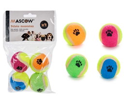 MASCOW Set de 4 petites balles pour animaux