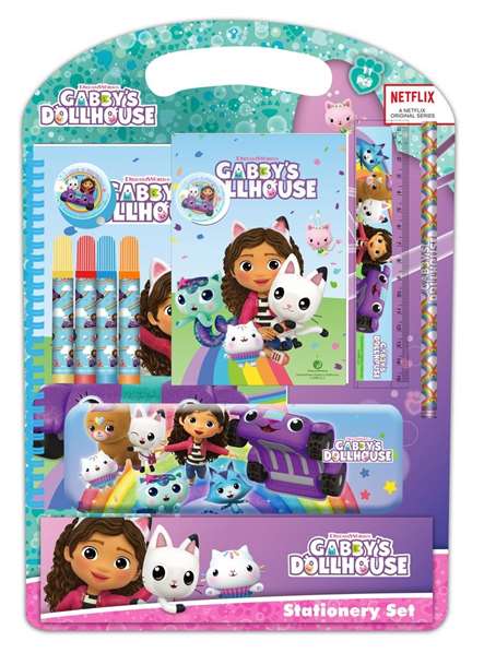 Safta - Set d'écriture Gabby's Dollhouse "Confetti", plateau 27 x 37.5 x 3 cm, pour enfants à partir de 3 ans