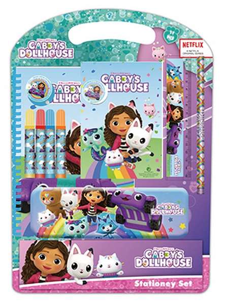 Safta - Set d'écriture Gabby's Dollhouse "Confetti", plateau 27 x 37.5 x 3 cm, pour enfants à partir de 3 ans
