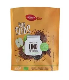 EL GRANERO Vitaseeds Mélange de graines moulues Lin, Chia, Pomme et Cannelle 200 g – Bio et Vegan