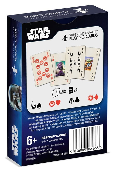 Winning Moves Star Wars cartes à jouer The Mandalorian and Grogu *ANGLAIS*