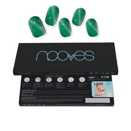 Nooves Feuilles à Ongles Gel Jade Glass Premium Glam #Oeil de Chat Vert 20 u