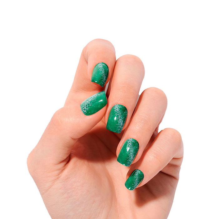 Nooves Feuilles à Ongles Gel Jade Glass Premium Glam #Oeil de Chat Vert 20 u