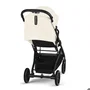 Cybex Gold Poussette Beezy BLK Canvas White - Poussette compacte Travel System 2-en-1 avec siège inclinable à plat et panier 5 kg