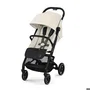 Cybex Gold Poussette Beezy BLK Canvas White - Poussette compacte Travel System 2-en-1 avec siège inclinable à plat et panier 5 kg