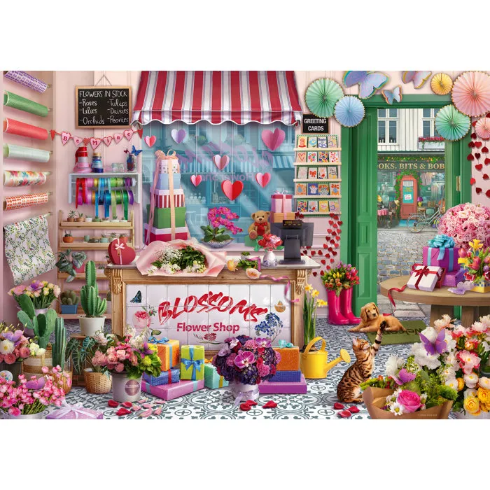 Ravensburger Puzzle 1000 Pièces Adulte - La Boutique de Fleurs - À Partir de 14 Ans - Qualité Supérieure - 12001727