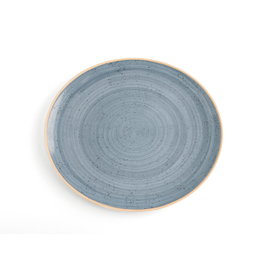 Ariane Terra Assiette Combinée en Porcelaine Bleue 30x27 cm