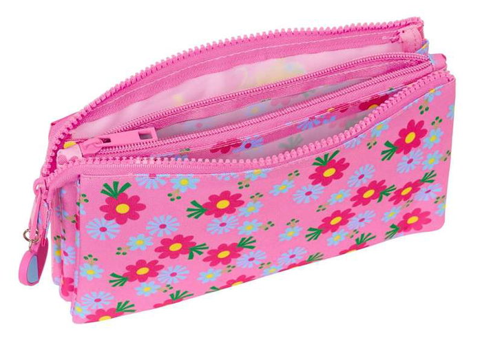 Safta Portatodo Triple Trolls 3 - Boîte de rangement triplée pour enfants, 22x12x3 cm, Recommandé à partir de 3 ans