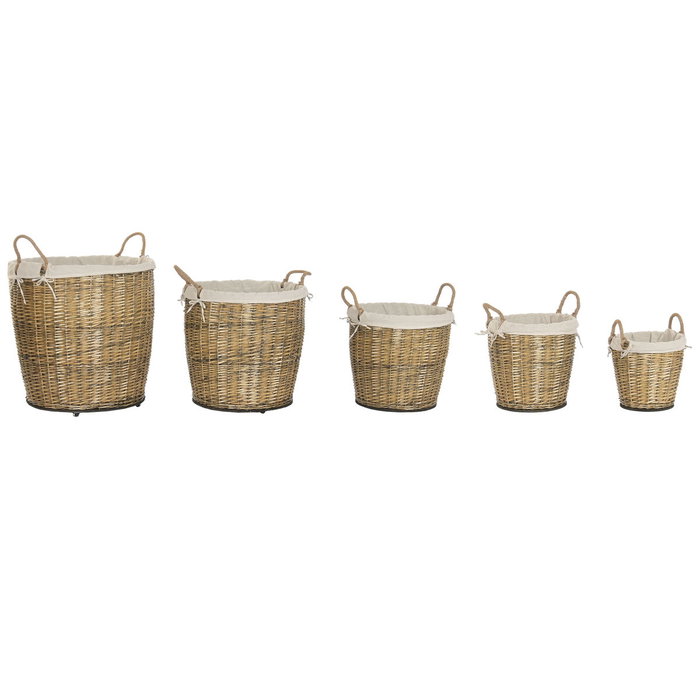 Home ESPRIT Set de panier Marron Coton osier (5 Pièces)