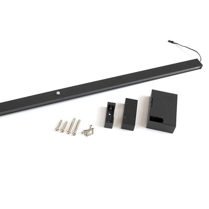 Emuca barre de penderie pour armoire Castor avec lumière LED, batterie amovible et détecteur de mouvement, 1.008, Peint en noir texturé Emuca barre de penderie pour armoire Castor avec lumière LED, batterie amovible et détecteur de mouvement, 1.008, Peint en noir texturé