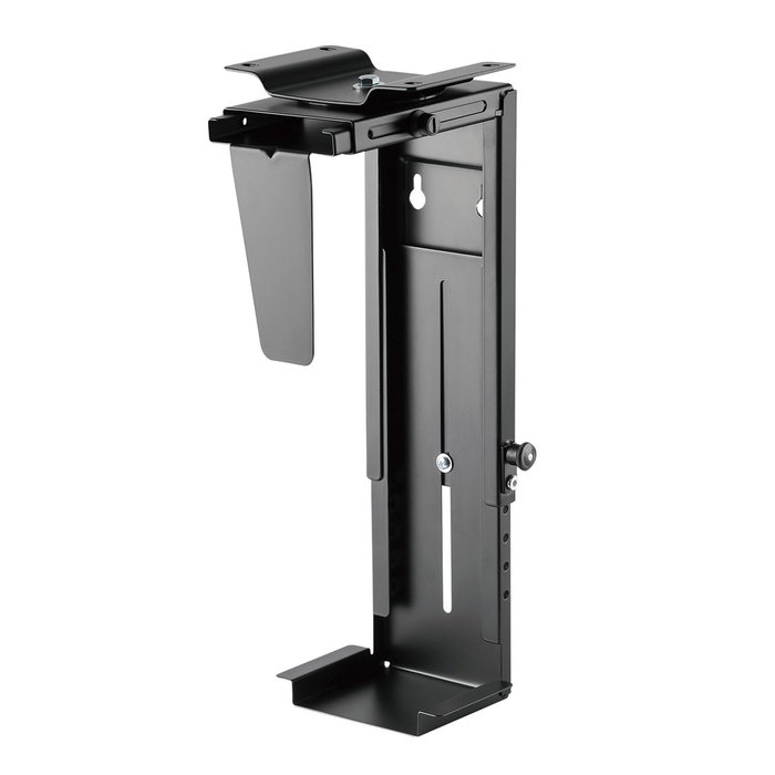 Holmios Support pour CPU sous bureau ajustable en acier noir Holmios Support pour CPU sous bureau ajustable en acier noir