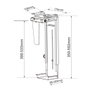 Holmios Support pour CPU sous bureau ajustable en acier noir