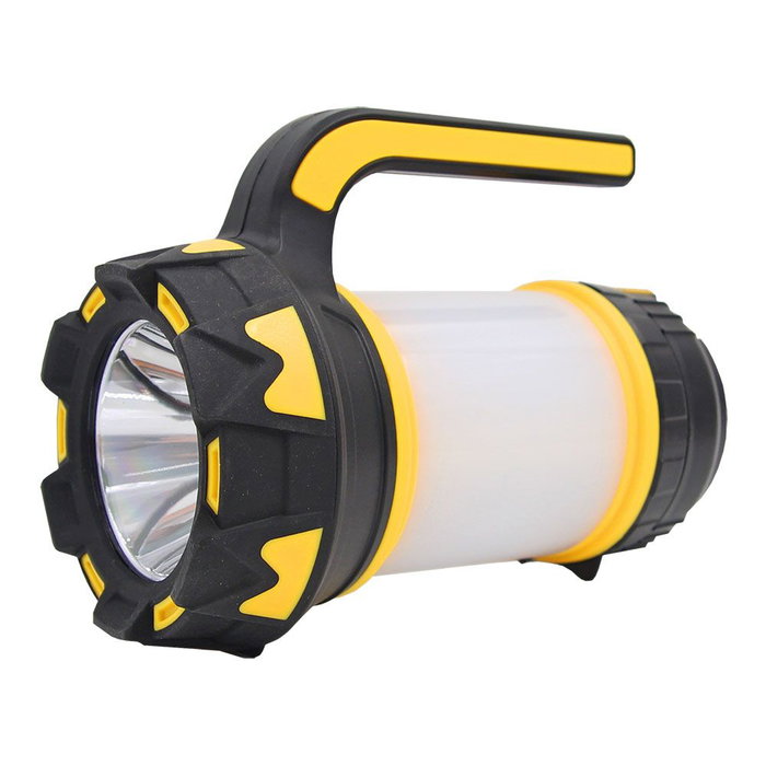 Edm Lampe torche LED rechargeable ultra légère 4W+2W 180lm/60lm/350lm/100lm avec batterie lithium 2x1500mAh IP44 Micro USB Powerbank