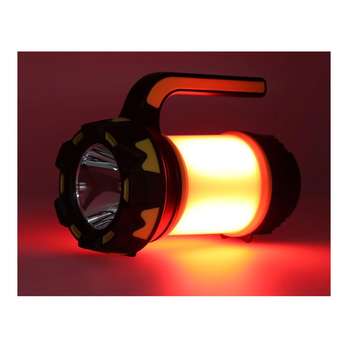 Edm Lampe torche LED rechargeable ultra légère 4W+2W 180lm/60lm/350lm/100lm avec batterie lithium 2x1500mAh IP44 Micro USB Powerbank