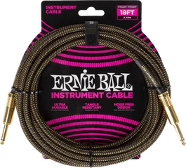 ERNIE BALL Câble d'instrument tressé Pay Dirt Jack-Jack 5,5 m