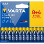 Batteries Varta longlife power 1,5 V AAA LR03 (12 Unités)