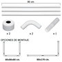 MAURER Barre pour rideau de douche universelle aluminium blanc 80 x 170 cm