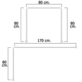 MAURER Barre pour rideau de douche universelle aluminium blanc 80 x 170 cm