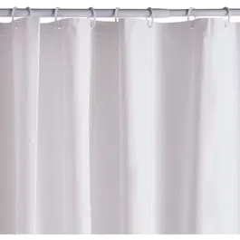 Today UTILITY - Rideau de douche PEVA, blanc, effet gaufré, 180 x 200 cm, avec 12 crochets, pour baignoire et douche, facile à nettoyer