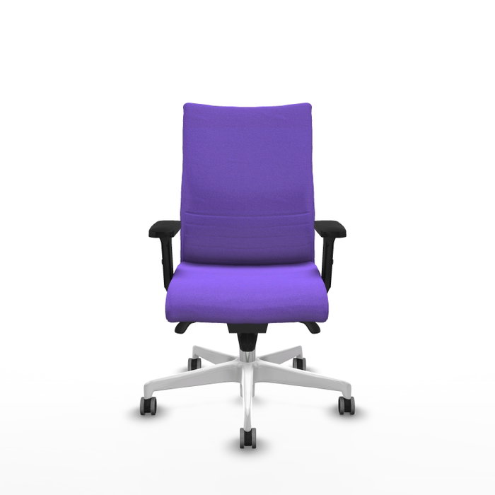 Piqueras Y Crespo Chaise de direction Albacete, mécanisme synchrone, tissu lilas, base blanche