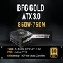 Bitfenix BFG 850W Alimentation PC ATX 3.0 80+ Gold Modulaire - 850W Ventilateur 120 mm Silencieux, Noir