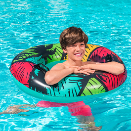 Bestway 36350 Flotador Gonflable Décoré avec Poignées Couleur Assortie D91 cm +10 Ans Plage et Piscine