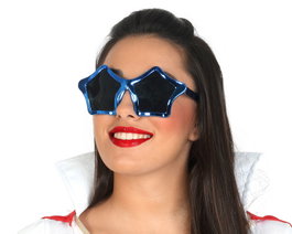 Atosa Lunettes Étoiles Brillantes Bleu Femme Adulte