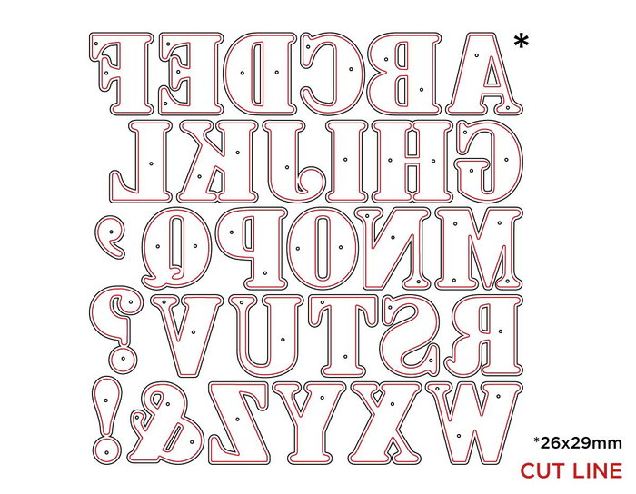 Misskuty Ensemble de 30 emporte-pièces fins ZAG Alphabet et symboles majuscules