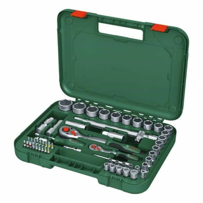 Bosch Set de 57 cliquets 1/4 + 1/2 avec 55 accessoires