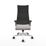 Piqueras y Crespo Chaise de Bureau Albacete avec mécanisme Sincro, Blanc et Noir