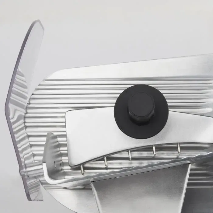 H.Koenig MSX220 Trancheuse à viande 240 W, lame 220 mm, épaisseur réglable 0-12 mm, avec aiguiseur intégré