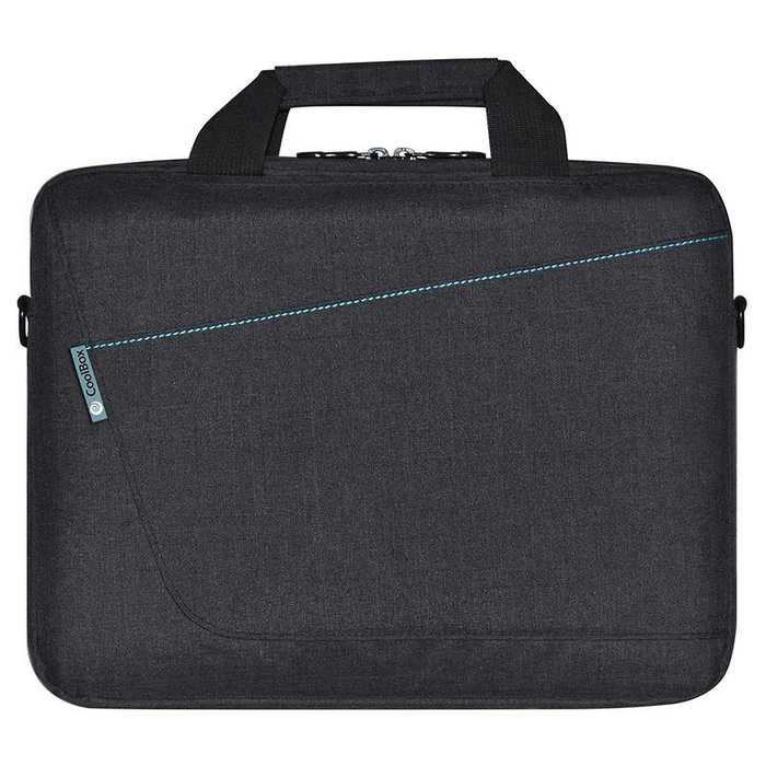 Coolbox Malette pour Ordinateur Portable 15.6" - Sac de Transport Noir avec Détails Bleus - Sacoche pour Netbook avec Compartiments