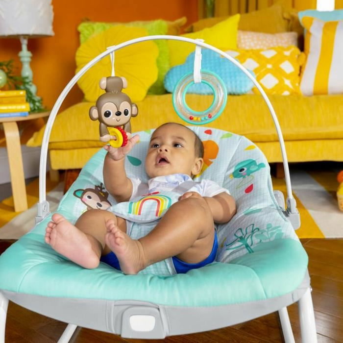 Bright Starts Transat bébé évolutif Arc-en Ciel, bleu, Vibrations apaisantes Bright Starts Transat bébé évolutif Arc-en Ciel, bleu, Vibrations apaisantes