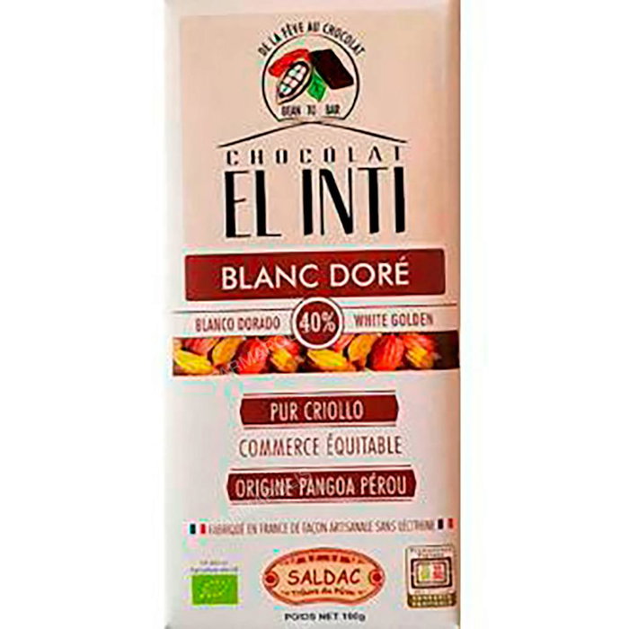 SALDAC Chocolat blanc Dorado 40% Eco 100 g SALDAC Chocolat blanc Dorado 40% Eco 100 g