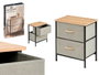 GIFTDECOR Meuble à 2 tiroirs Gris-Madera-Negro