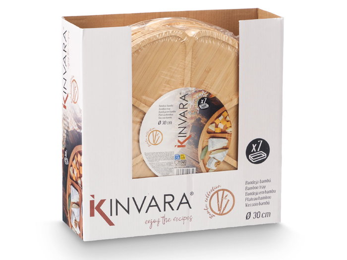 Kinvara Bandeja 7 Cavités en Bambou 30 x 30 x 1,7 cm (Set de 12) Kinvara Bandeja 7 Cavités en Bambou 30 x 30 x 1,7 cm (Set de 12)