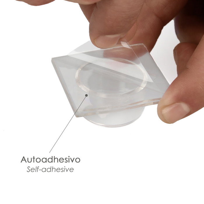 Wolfpack Butoir de porte adhésif transparent avec plaque métallique