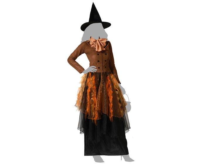 BigBuy Carnival Déguisement Sorcière Marron avec Jupe en Tulle et Chapeau XS/S BigBuy Carnival Déguisement Sorcière Marron avec Jupe en Tulle et Chapeau XS/S