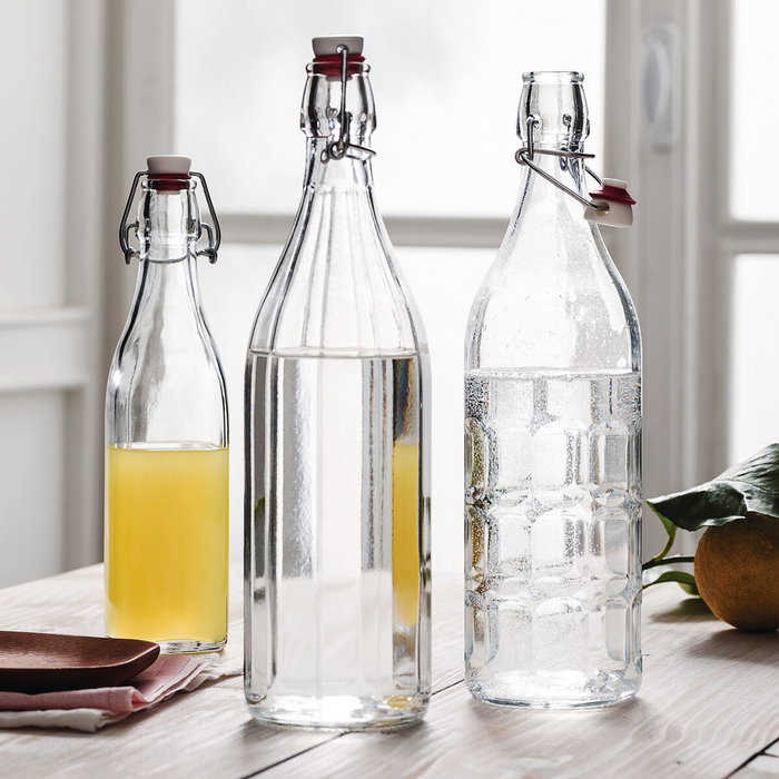 Bormioli Rocco Bouteille Swing en verre 1 L (Lot de 20)