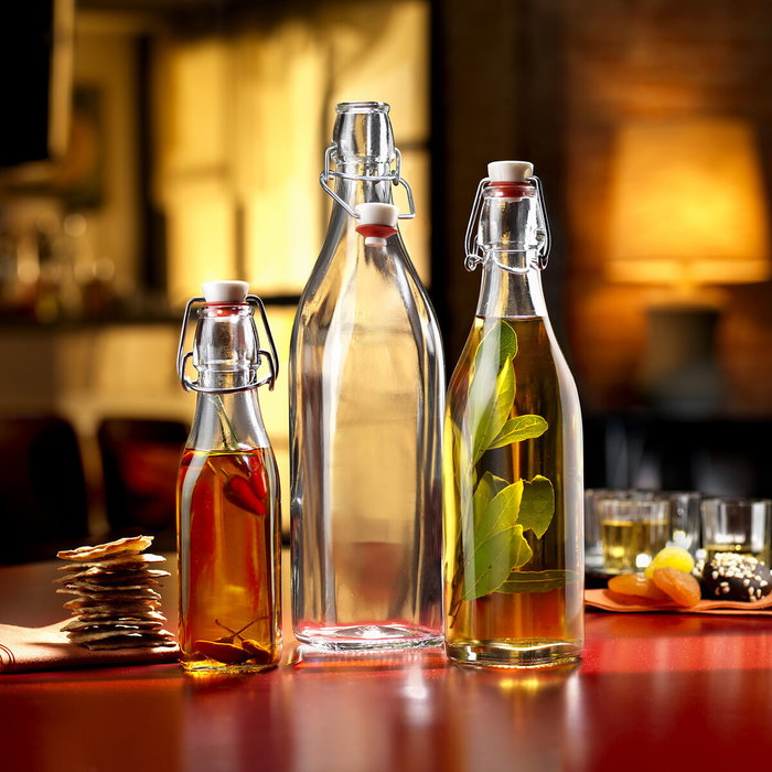 Bormioli Rocco Bouteille Swing en verre 1 L (Lot de 20)