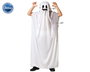 Disfraz Fantasma Blanc avec Capuche - Déguisement Enfant Halloween pour Garçon 10-12 Ans (Taille 10-12 ans) - Polyester