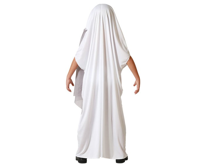 Disfraz Fantasma Blanc avec Capuche - Déguisement Enfant Halloween pour Garçon 10-12 Ans (Taille 10-12 ans) - Polyester