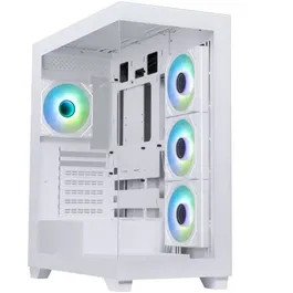 BitFenix Ceto Premium Edition - Boitier PC Moyen Tour ATX Blanc - 4 Ventilateurs A-RGB, Ports USB 3.0 et Type-C, 2 Panneaux en Verre Trempé - Sans Alimentation
