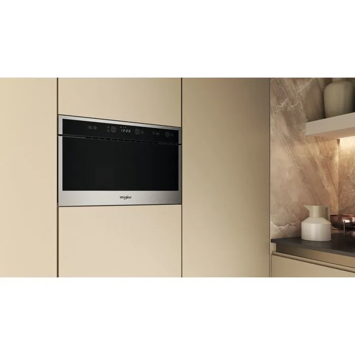 Whirlpool Micro-ondes encastrable WMN461BXF en inox - 22 litres, fonction 3D, Jet Start - 59,5 x 32 x 38,2 cm