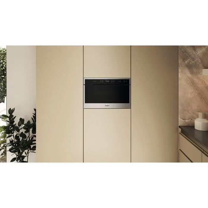 Whirlpool Micro-ondes encastrable WMN461BXF en inox - 22 litres, fonction 3D, Jet Start - 59,5 x 32 x 38,2 cm