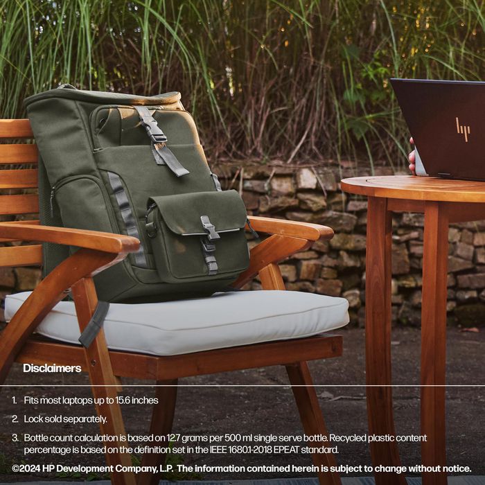 HP Sac à dos modulaire 3-en-1 pour PC portable 15,6 pouces - 27 L - Conçu avec plastique recyclé - Housse détachable